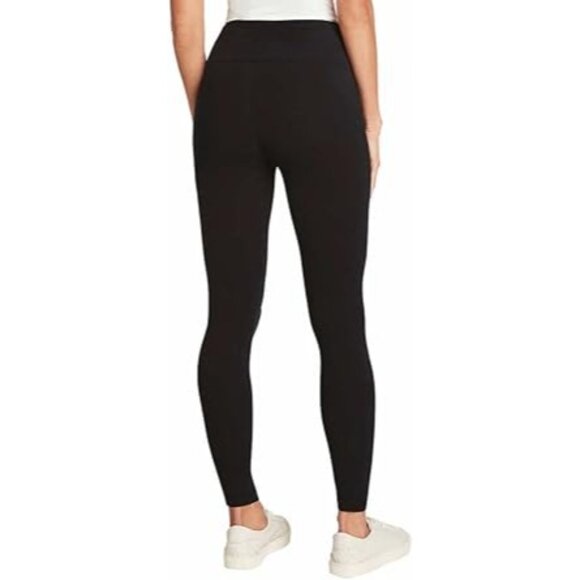 Max & Mia Womens Sm High Waist Legging Stretch Pants No-show French Terry Black - Picture 7 of 9